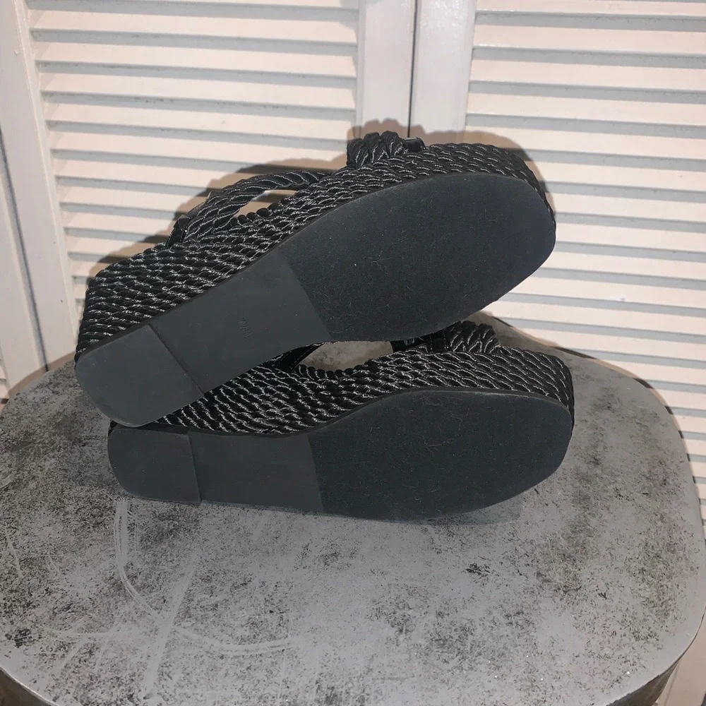 Vaneli Black Woven Women's Platform Sandals Women’s 7.5 - Picture 3 of 8